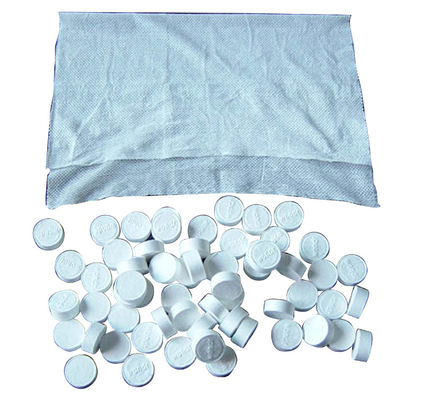 OEM 100% Viscose Magic Tablet Wipes with Mesh Nonwoven , Compressed Tissue