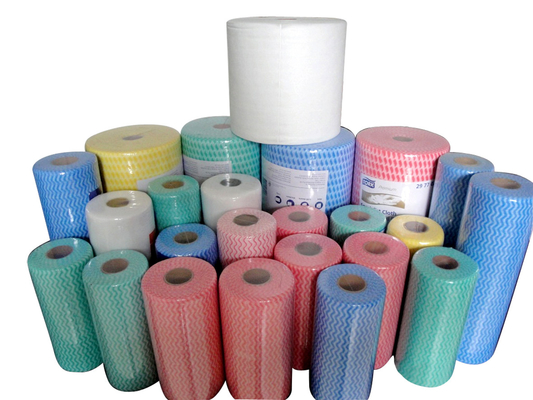 Multi Purpose spunlace Nonwoven Cleaning Cloth Roll / Dishcloth Cleaning Wipes Roll
